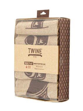 Twine Living Blind Wine Tasting Kit Numbered Burlap Wine Bags Set of 4 NEW